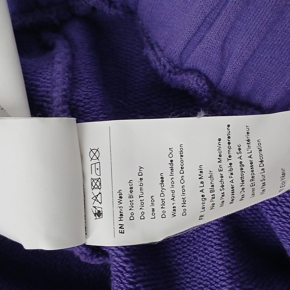 Les Benjamins Purple Oversized Cropped Hoodie Size Small - Picture 14 of 14